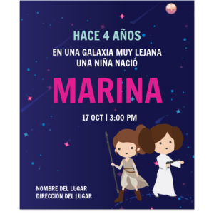 Invitación Cumpleaños Leia y Rey