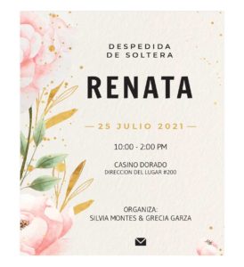 Invitacion Soltera Flores Laterales