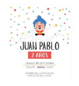 Invitación Cumpleaños Plim Plim Stars