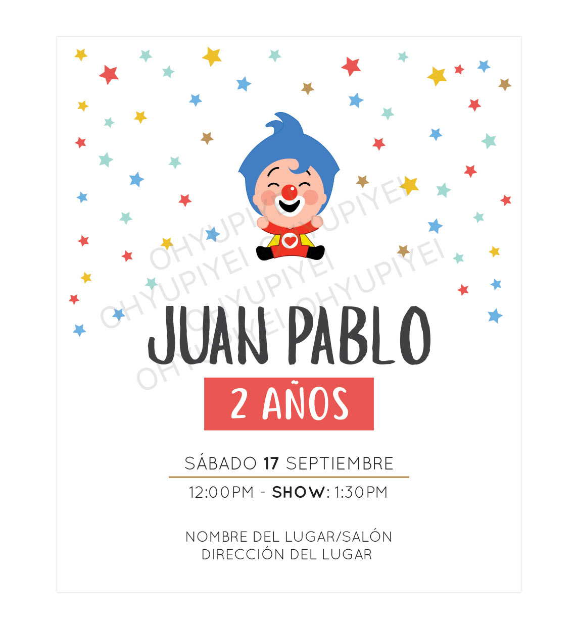 Invitación Cumpleaños Plim Plim Stars - Diseños personalizados