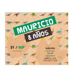 Invitación Cumpleaños Colección Dinosaurios