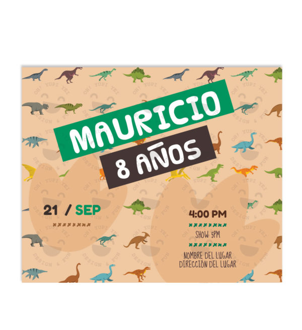 Invitación Cumpleaños Colección Dinosaurios