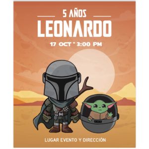 Invitación Cumpleaños The Mandalorian