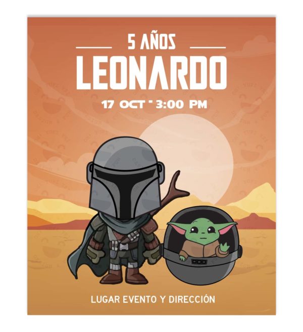 Invitación Cumpleaños The Mandalorian