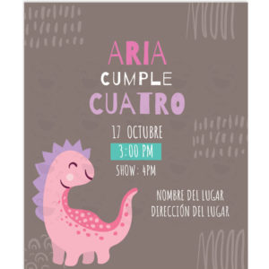 Invitación Cumpleaños Dino Amiga