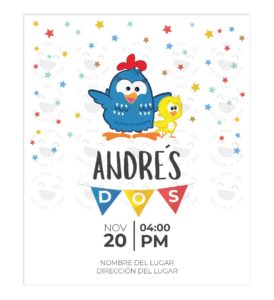 Invitación Cumpleaños Gallinita Pintada