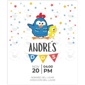 Invitación Cumpleaños Gallinita Pintada