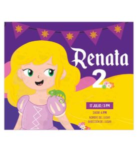 Invitación princesa rapunzel