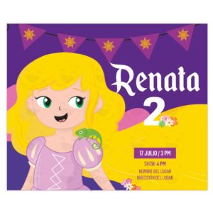 Invitación princesa rapunzel