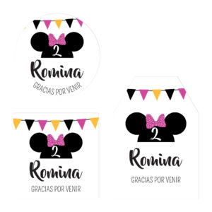 Etiqueta Agradecimiento Minnie Fiesta