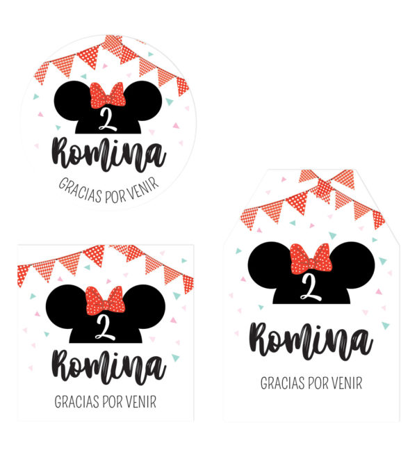 Etiqueta Agradecimiento Minnie Bow