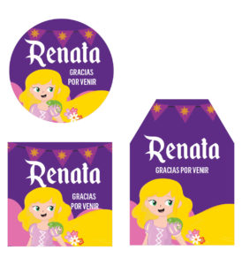 Etiqueta Agradecimiento Princesa Rapunzel