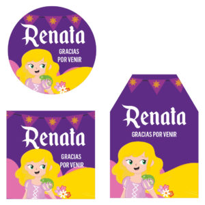 Etiqueta Agradecimiento Princesa Rapunzel