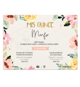 Invitación Mis Quince Flores Primavera