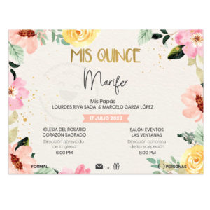 Invitación Mis Quince Flores Primavera