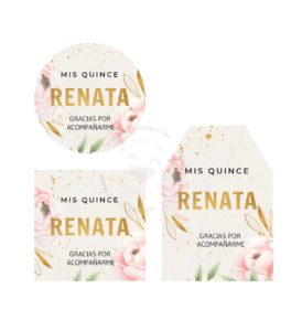 Tarjeta de Agradecimiento Quince Golden Splash