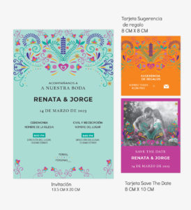 Invitación Boda Folk Mexicano