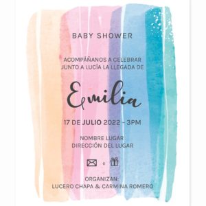 Invitación Baby Shower Rayas