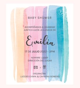 Invitación Baby Shower Rayas