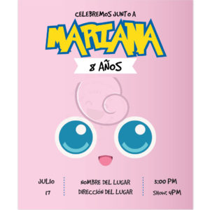 Invitación Cumpleaños Jigglypuff