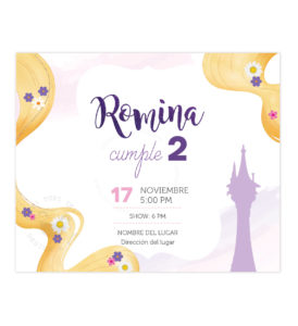Invitación Cabello Rapunzel