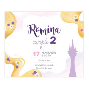 Invitación Cabello Rapunzel