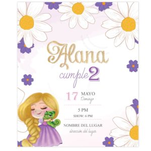 Invitación Rapunzel y Pascal