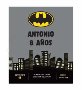 Invitación Cumpleaños Batman Batiseñal