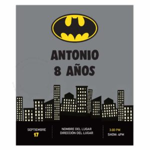 Invitación Cumpleaños Batman Batiseñal