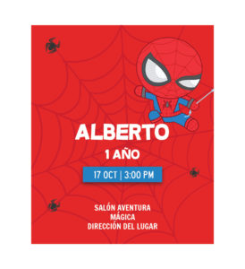 Invitación Cumpleaños Spiderman baby