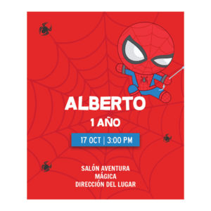 Invitación Cumpleaños Spiderman baby