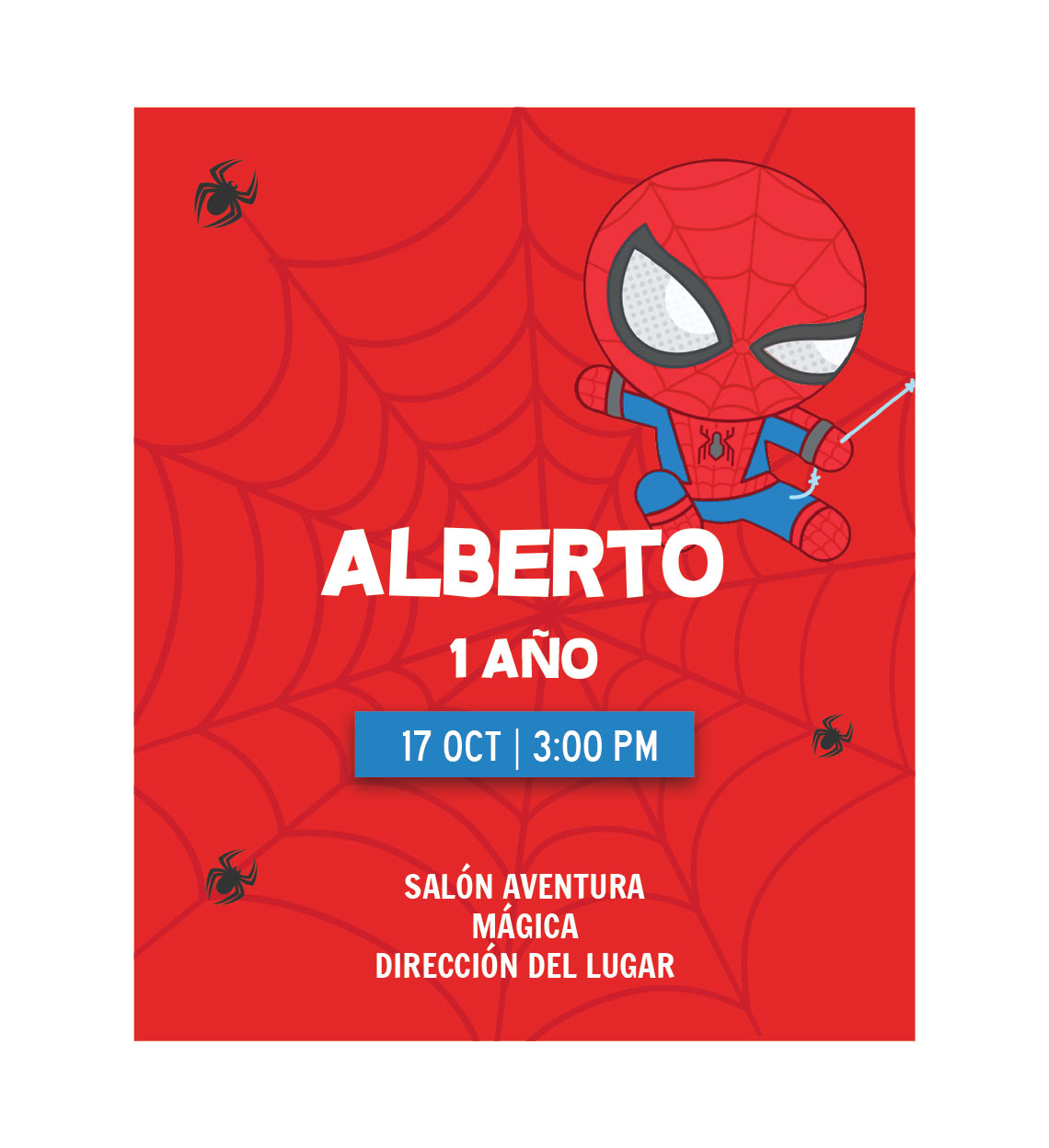 Invitación Cumpleaños Spiderman baby. Diseños Digitales.