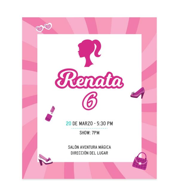 Invitación Barbie