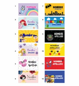 tarjetas escolares