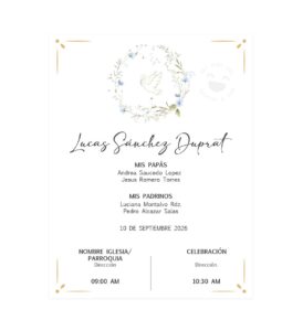 Invitación Primera Comunión Corona Paloma