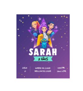 Invitación Guerreras kpop Stars