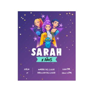 Invitación Guerreras kpop Stars